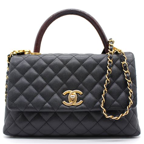 chanel classic flap lizard|CHANEL Caviar Lizard Quilted Medium Coco Handle Flap Grey .